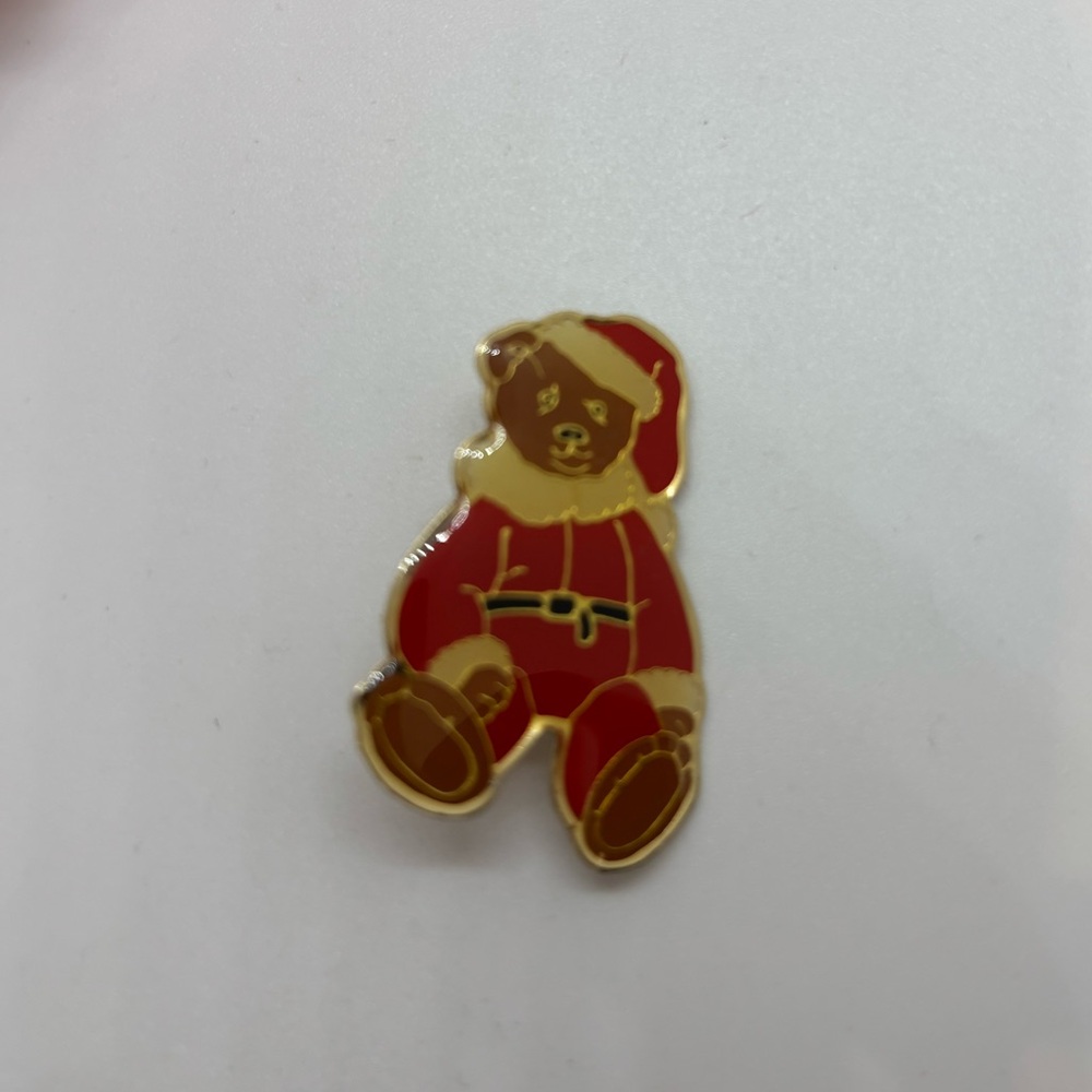 SCHMID Signed Vintage Christmas Bear Pin Brooch